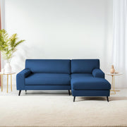 Casaliving Amelia RHS 6 Seater L Shape Sofa Set for Living Room (Black Fabric) Premium Fabric Sofa