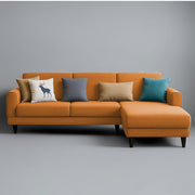 Aria RHS 4 Seater L Shape Sofa Set for Living Room (Orange) Premium Fabric Sofa Set