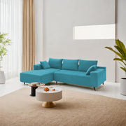 Casaliving Crystal 4 Seater RHS L Shape Sofa Set for Living Room (Black Fabric) Premium Fabric Sofa