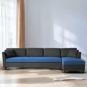 Casaliving Marvin LHS 4 Seater L Shape Sofa Set for Living Room (Black Fabric) Premium Fabric Sofa