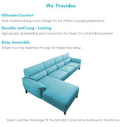 Janifer LHS 6 Seater L Shape Sofa Set for Living Room (Turquise Colour) Premium Fabric Sofa Set