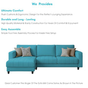 Oslo 4 Seater LHS L Shape Sofa Set for Living Room (Turquise Fabric) Premium Fabric Sofa Set for Living Room
