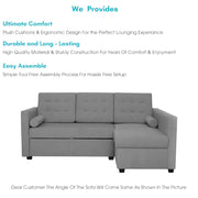 Megan RHS 4 Seater L Shaped Sofa Cum Bed for Living Room (Dark Grey Fabric) Premium Fabric Sofa