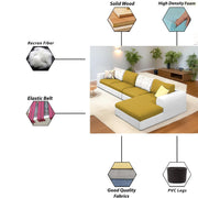 Badger LHS 6 Seater L Shape Sofa Set for Living Room (Black Fabric) Premium Fabric Sofa