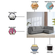 Lenser L Shaped Sofa Set for Living Room (Dark Grey Fabric) Premium Fabric Sofa Set