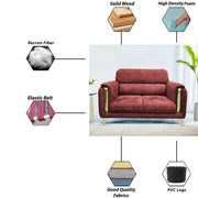 Gelio 2 Seater Sofa Set for Living Room (Black Colour) Premium Fabric Sofa