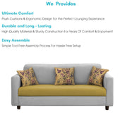 Lifestyle 3 Seater Sofa for Living Room (Black Colour Fabric)