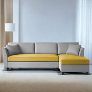 Casaliving Marvin LHS 4 Seater L Shape Sofa Set for Living Room (Black Fabric) Premium Fabric Sofa