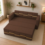 Casaliving Mordo 3 Seater Sofa Cum Bed for Living Room (Black Fabric) Premium Fabric Sofa Set
