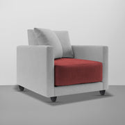 Dominic 1 Seater Sofa Set for Living Room (Black Grey Fabric) Premium Fabric Sofa