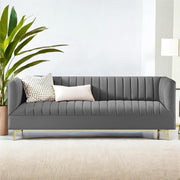 Casaliving Jarvis 3 Seater Sofa Set for Living Room (Black Fabric) | Premium Fabric Sofa