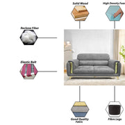 Gelio 2 Seater Sofa Set for Living Room (Black Colour) Premium Fabric Sofa