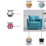 Dominic 1 Seater Sofa Set for Living Room (Black Grey Fabric) Premium Fabric Sofa