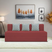 Marcus 3 Seater Sofa Cum Bed with 3 Cushions for Living Room (Black Fabric) Premium Fabric Sofa Set 6.5 X 6.5 Feet