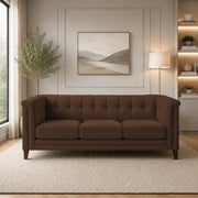 Casaliving Fento 3 Seater Sofa Set for Living Room, 3 Seater (Black) Colour Premium Velvet Fabric Sofa