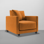 Dominic 1 Seater Sofa Set for Living Room (Black Grey Fabric) Premium Fabric Sofa