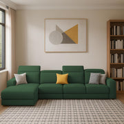 Orion LHS 6 Seater L Shape Sofa Set for Living Room (Green Colour) Premium Fabric Sofa