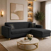 Casaliving Oliveira 4 Seater L Shape Convertible Sofa Set for Living Room, 3 Seater & Ottoman Modular Sectional Couch for Small Space (Yellow) Fabric