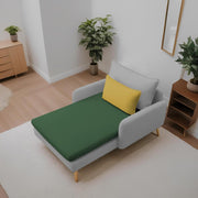 Vive 1 Seater Lounge Sofa for Living Room (Green Grey Colour) Premium Fabric Sofa