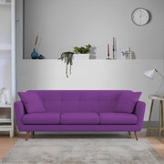 Letty 3 Seater Sofa Set for Living Room (Purple Colour) Premium Fabric Sofa