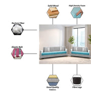 Garcia 3+2 Seater Sofa Set for Living Room (Black - Grey)