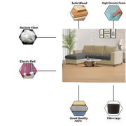 Charmi LHS 4 Seater L Shape Sofa Set for Living Room (Cream Black Fabric) Premium Fabric Sofa