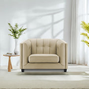 Sinclair 1 Seater Sofa Set for Living Room (Cream Colour) Premium Fabric Sofa