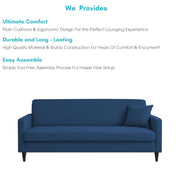 Premium Valkyrie 3 Seater Sofa Set 3 Seater Modern Sofa Set for Living Room (Blue Color Fabric)