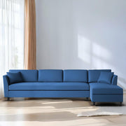 Casaliving Marvin LHS 4 Seater L Shape Sofa Set for Living Room (Black Fabric) Premium Fabric Sofa