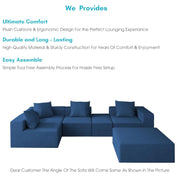 Sheron U Shaped Compressed Sofa Set for Living Room with Spacious Boucle Couch Set Living Rooms, (Blue Fabric) Premium Fabric U Shape Sofa for Living Room
