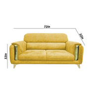 Gelio 2 Seater Sofa Set for Living Room (Black Colour) Premium Fabric Sofa