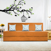 Mapron 1 Seater Sofa Cum Bed with 1 Cushions for Living Room (Black Fabric) Premium Fabric Sofa 2.5x6 Feet