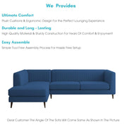 Casaliving Markfest LHS 6 Seater L Shape Sofa Set for Living Room (Blue Colour) Premium Fabric Sofa Set