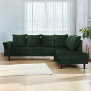 Casaliving Bradley LHS 4 Seater L Shape Sofa Set for Living Room (Black Grey Fabric) Premium Fabric Sofa