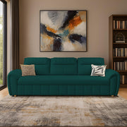 Alicia 3 Seater Sofa Cum Bed for Living Room (Pine Fabric) Premium Fabric Sofa