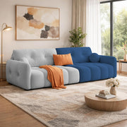 Dreamor 3 Seater Sofa Velvet Fabric (Black) with Three Cushions Perfect for |Home Living |Office Room and Guest Room Premium Sofa