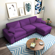 Martin 4 Seater RHS L Shape Sofa Set for Living Room (Purple Colour Fabric)