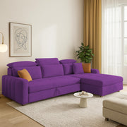 Gagnon LHS 6 Seater L Shape Corner Sofa Cum Bed for Living Room (Yellow Fabric) Premium Fabric Sofa