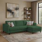 Oslo 4 Seater RHS L Shape Sofa Set for Living Room (Green Fabric) Premium Fabric Sofa Set for Living Room