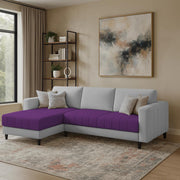Oslo 4 Seater LHS L Shape Sofa Set for Living Room (Purple Grey Fabric) Premium Fabric Sofa Set for Living Room