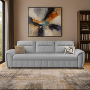 Alicia 3 Seater Sofa Cum Bed for Living Room (Grey Fabric) Premium Fabric Sofa