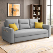 Evona 3 Seater Sofa Set for Living Room (Grey Colour Fabric) Premium Fabric Sofa