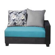 Casaliving James RHS 6 Seater L Shape Sofa Set for Living Room (Turquise Black Colour) Premium Fabric Sofa