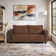 Casaliving Viskafors Upholstered 3 Seater Sofa Set for Living Room (Black Colour Fabric) Premium Fabric Sofa
