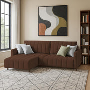 Netlie 4 Seater LHS L Shape Sofa Set for Living Room (Brown Fabric) Premium Fabric Sofa Set for Living Room