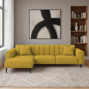 Damian LHS 4 Seater L Shape Sofa Set for Living Room (Yellow Colour Fabric) Premium Fabric Sofa Set for Living Room