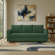 Clifton 3 Seater Sofa Cum Bed for Living Room (Green Fabric) Premium Fabric Sofa
