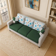 Rolando 3 Seater Sofa Set for Living Room (Green Grey Colour) Premium Fabric Sofa Set