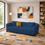 Elora Modern Premium Boucle Fabric Sofa, Upholstered 3 Seater Sofa Set for Living Room, (Black Colour) Premium Boucle Fabric Sofa