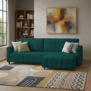 Netlie 4 Seater RHS L Shape Sofa Set for Living Room (Pine Fabric) Premium Fabric Sofa Set for Living Room